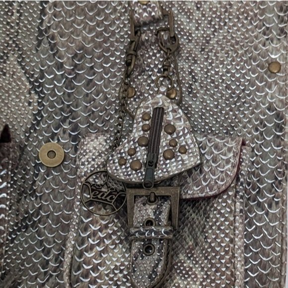 Vintage Snake Skin Pattern Top Handle Bag - Picture 6 of 7
